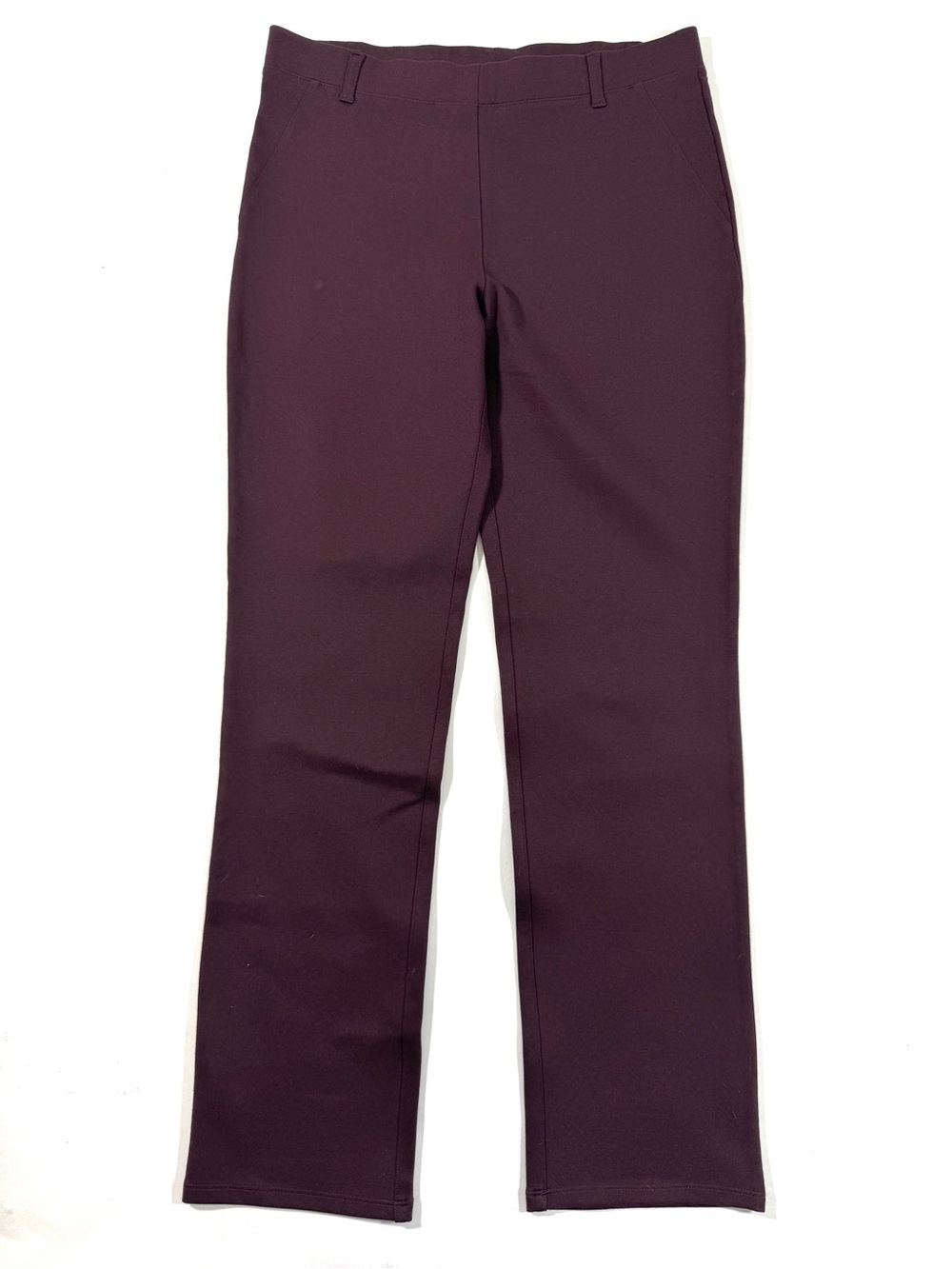Quince Ultra Stretch Ponte Straight Leg Pants Burgundy